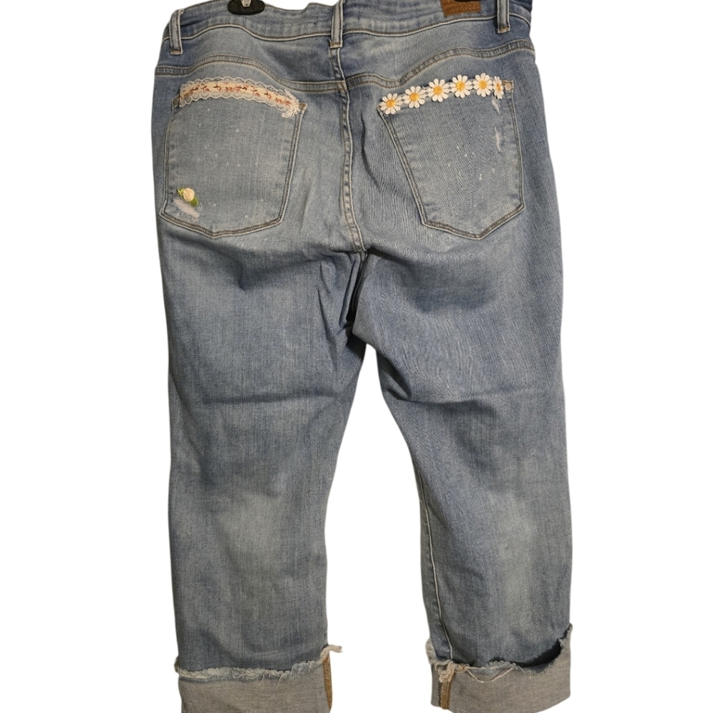 Upcycled Hand Crafted Boho Patchwork On Judy Blue… - image 6